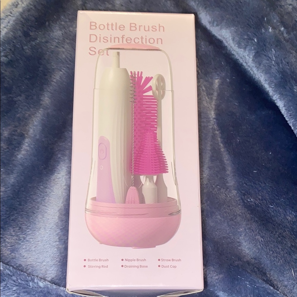 Pink Bottle Brush Disinfection Set
